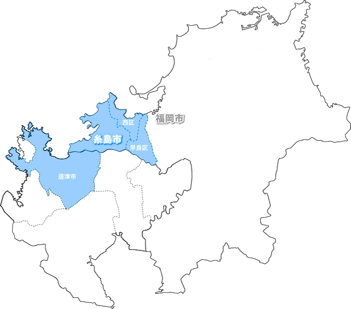 つばめクリーン対応地域マップ（糸島市・福岡市西区・唐津市）